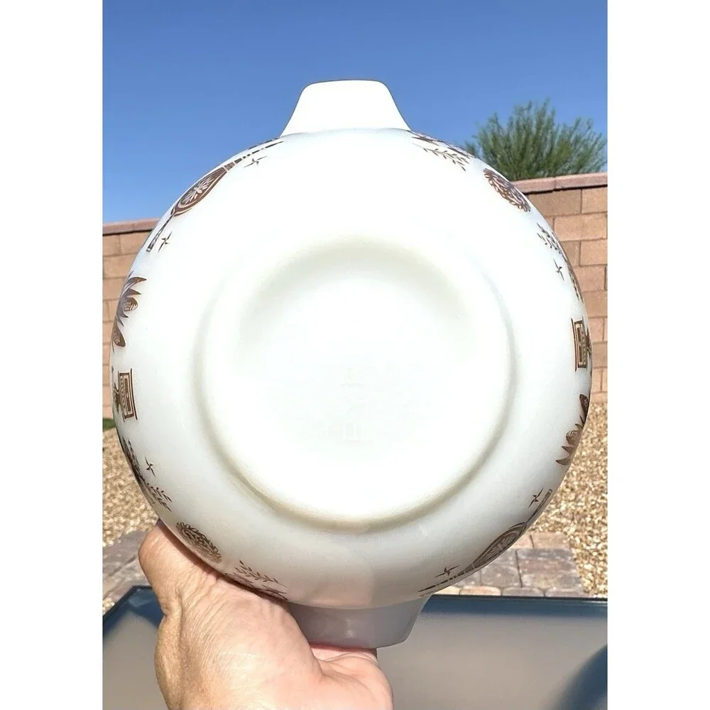 Vintage Pyrex Mixing Bowl #441 Early American Cinderella 1-1/2 PT White Brown
